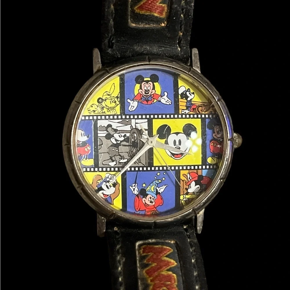 Vintage Disney Character Watches with Black Straps